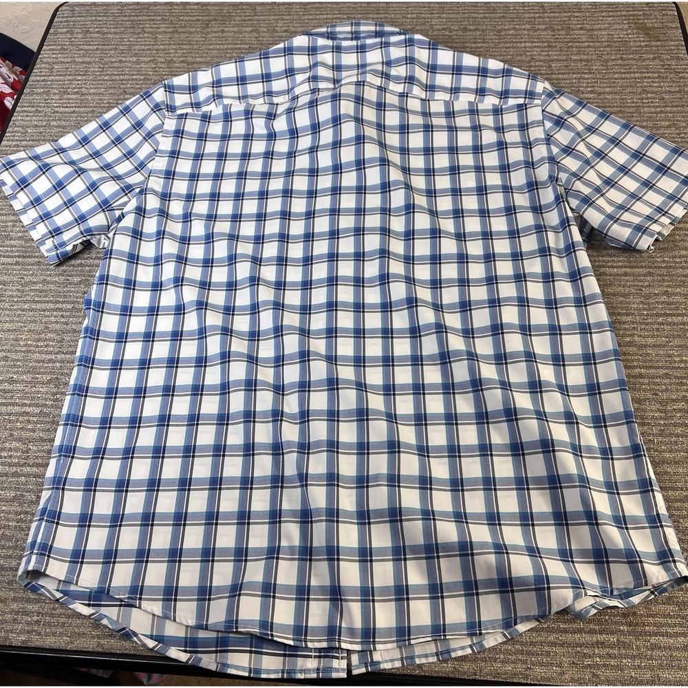 UNTUCKit Mens Medium Booker Short Sleeve Button Down‎ Plaid Shirt Performance - Picture 3 of 7